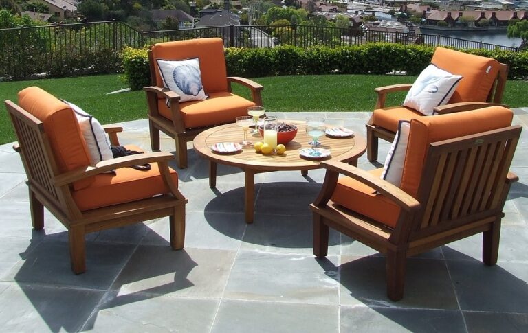 Patio furniture on display