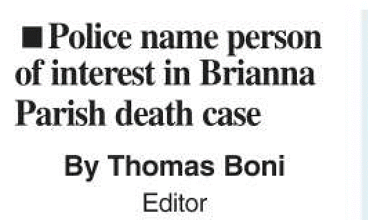 The Daphne Bulletin, newspaper article on person of interest