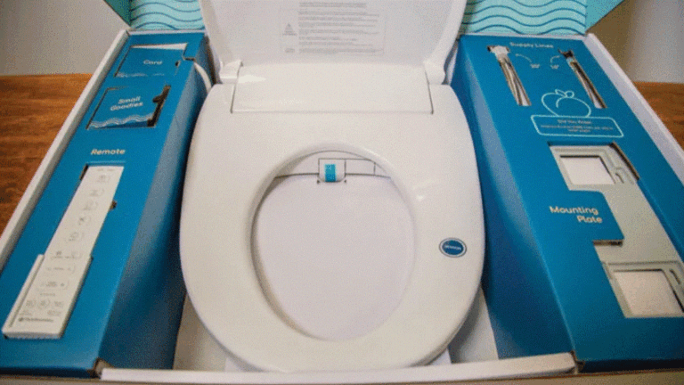 Fluidmaster Soft Spa bidet, seen in a box