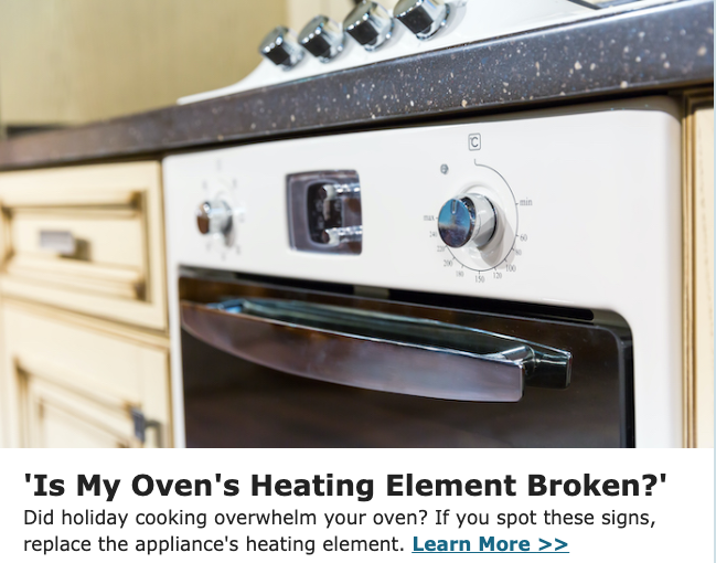 Copyright sample about an oven's broken heating element