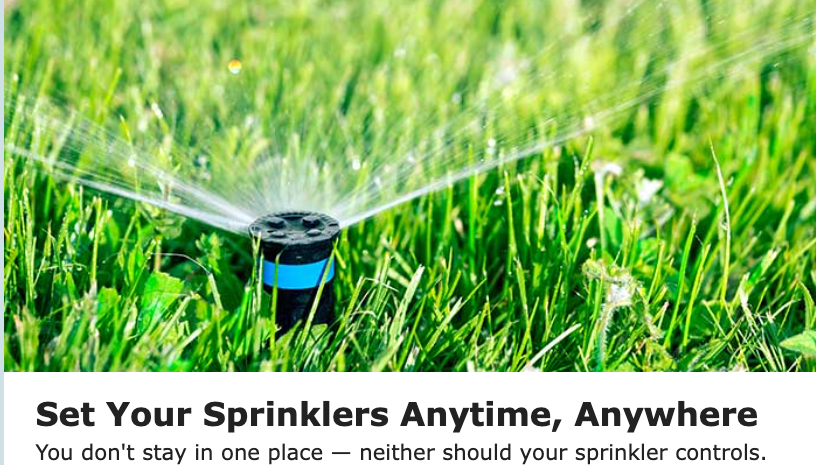 Copywriting sample about setting sprinklers with smart home technology.