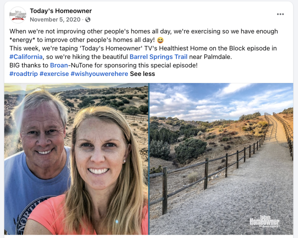 Broan sponsored Facebook post